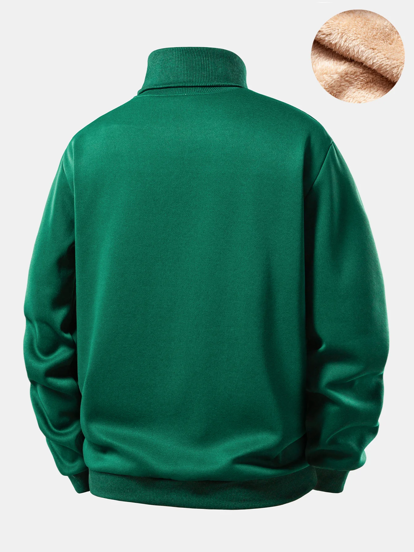 Teddy Fleece Lined Turtle Neck Sweatshirt - Image 14