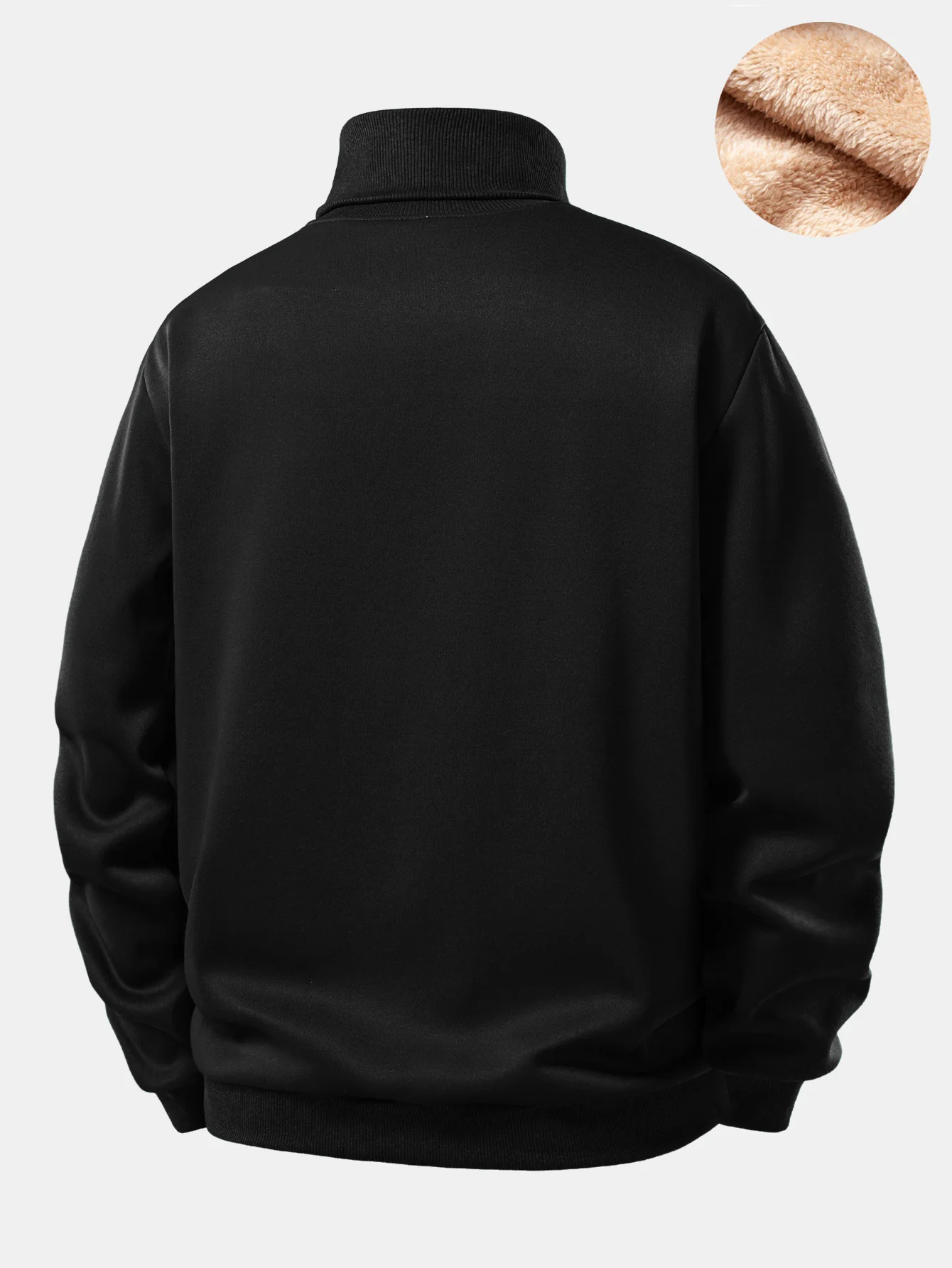 Teddy Fleece Lined Turtle Neck Sweatshirt - Image 4