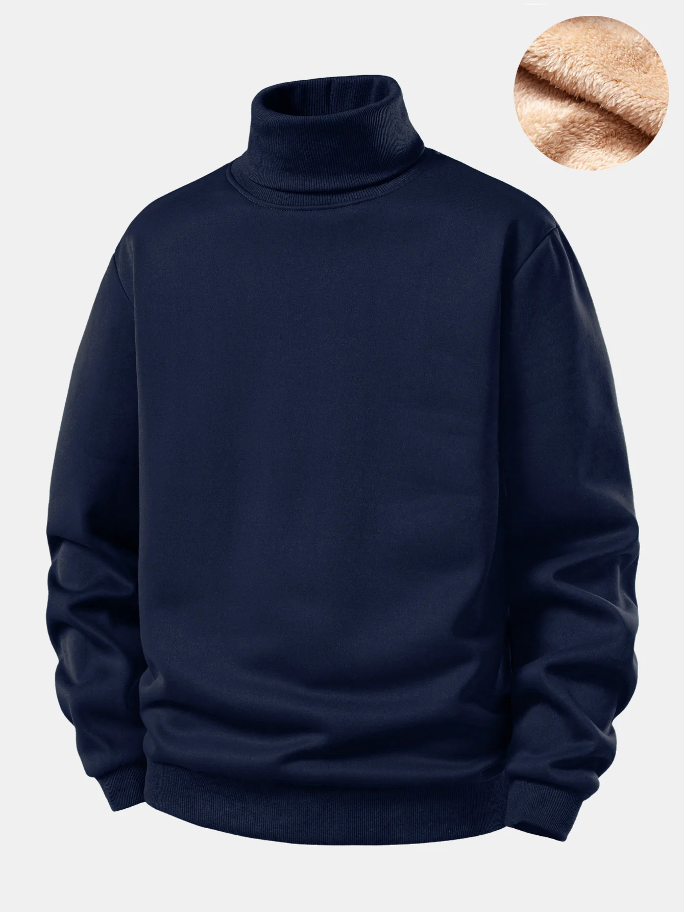 Teddy Fleece Lined Turtle Neck Sweatshirt - Image 5