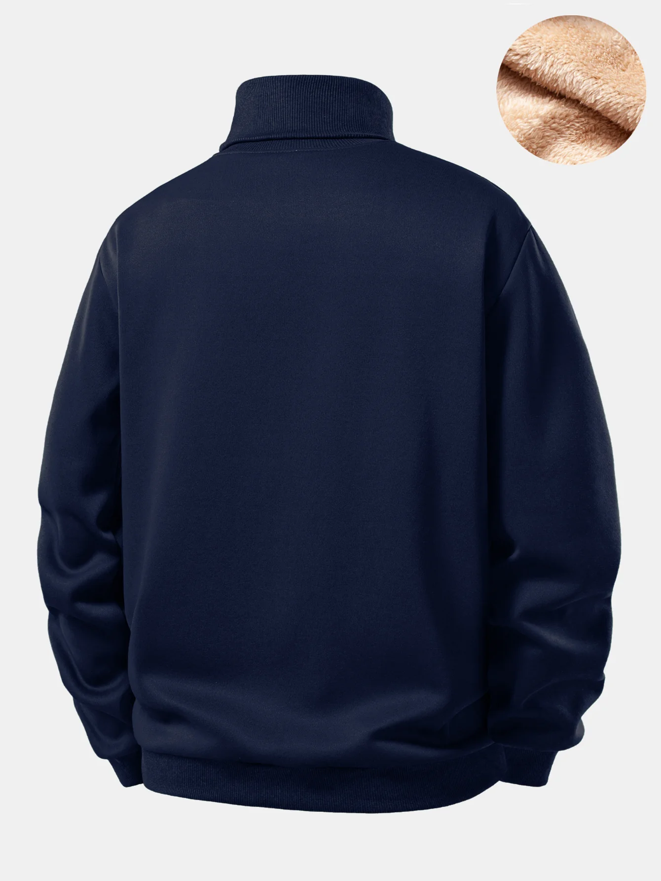 Teddy Fleece Lined Turtle Neck Sweatshirt - Image 6