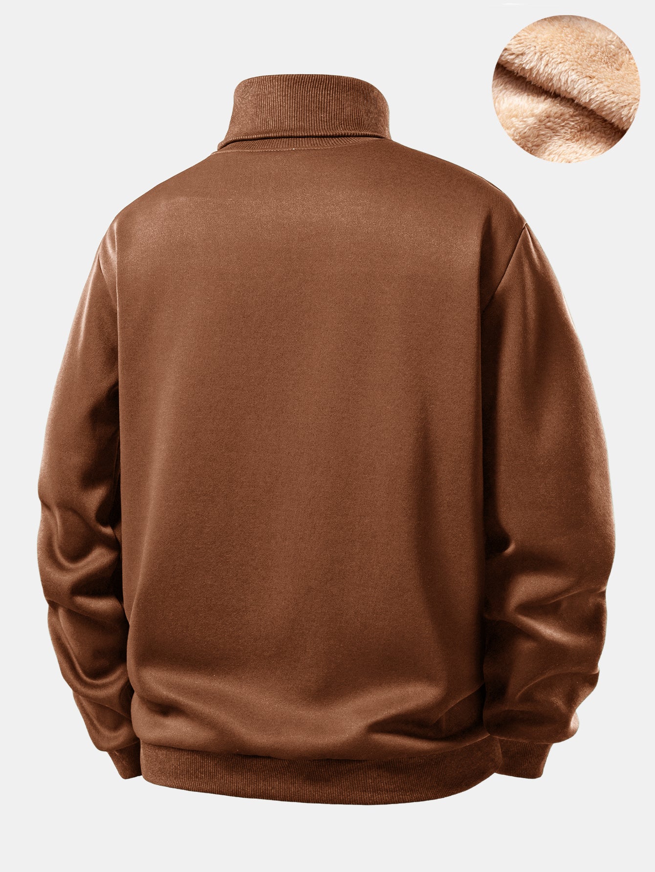 Teddy Fleece Lined Turtle Neck Sweatshirt - Image 7