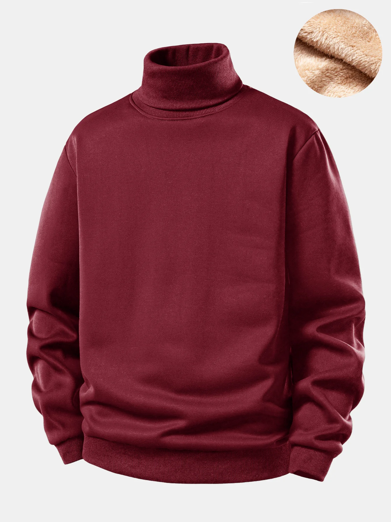 Teddy Fleece Lined Turtle Neck Sweatshirt - Image 9
