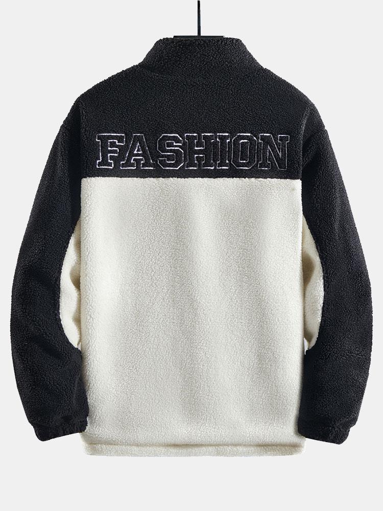 Teddy-Fleece-Patchwork-Reißverschlussjacke - Image 4