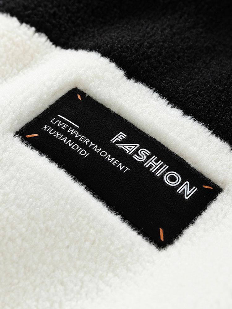 Teddy-Fleece-Patchwork-Reißverschlussjacke - Image 6
