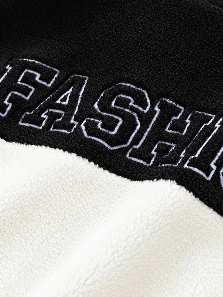 Teddy-Fleece-Patchwork-Reißverschlussjacke - Image 9