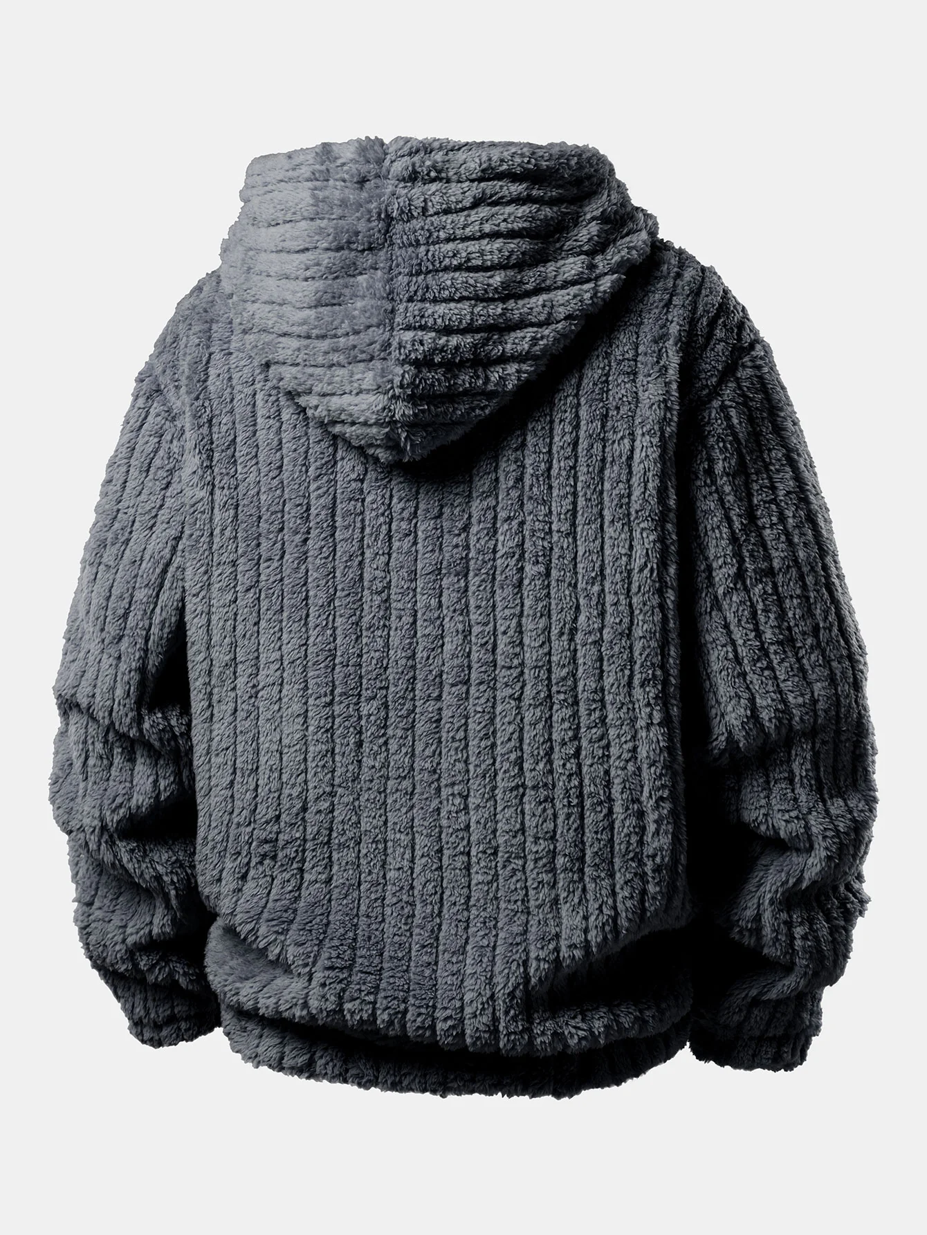 Teddy Fleece Stripe Kangaroo Pocket Hoodie - Image 4