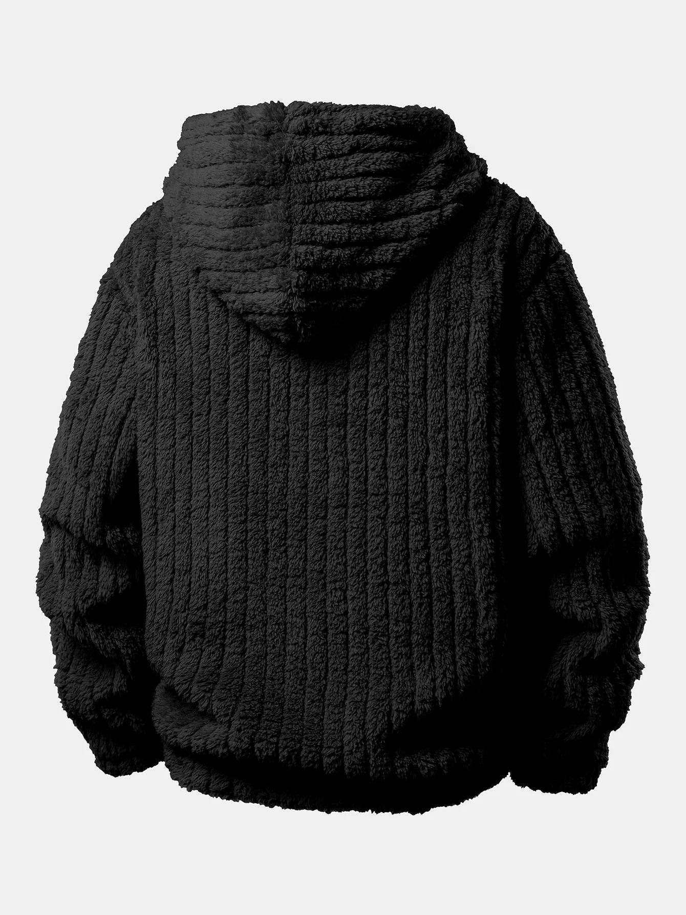 Teddy Fleece Stripe Kangaroo Pocket Hoodie - Image 6
