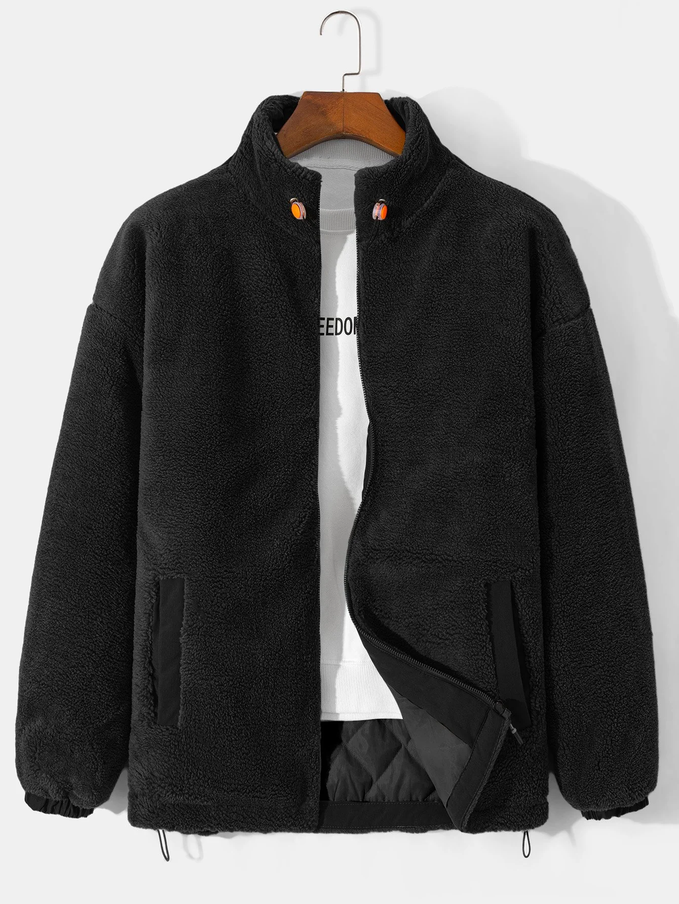 Gepolsterter Teddy-Fleece-Reißverschlussmantel - Image 5
