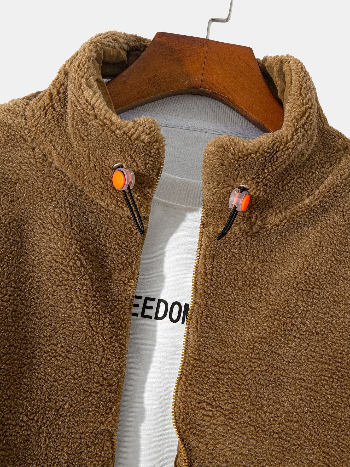Gepolsterter Teddy-Fleece-Reißverschlussmantel - Image 9