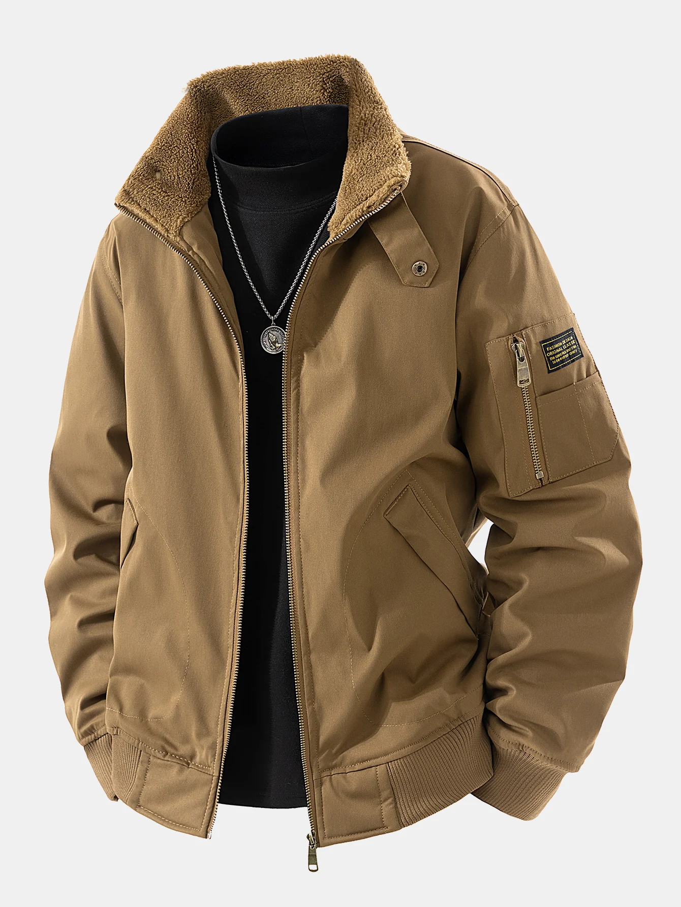 Teddy Lined Bomber Jacket - Image 2