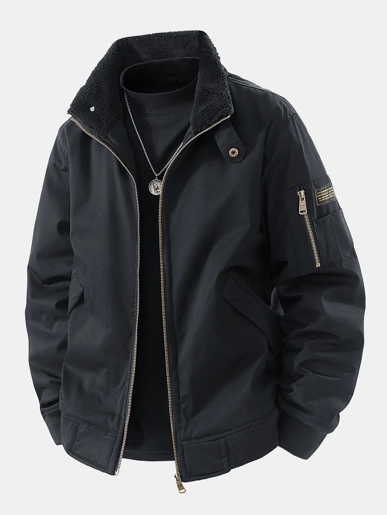 Teddy Lined Bomber Jacket - Image 3