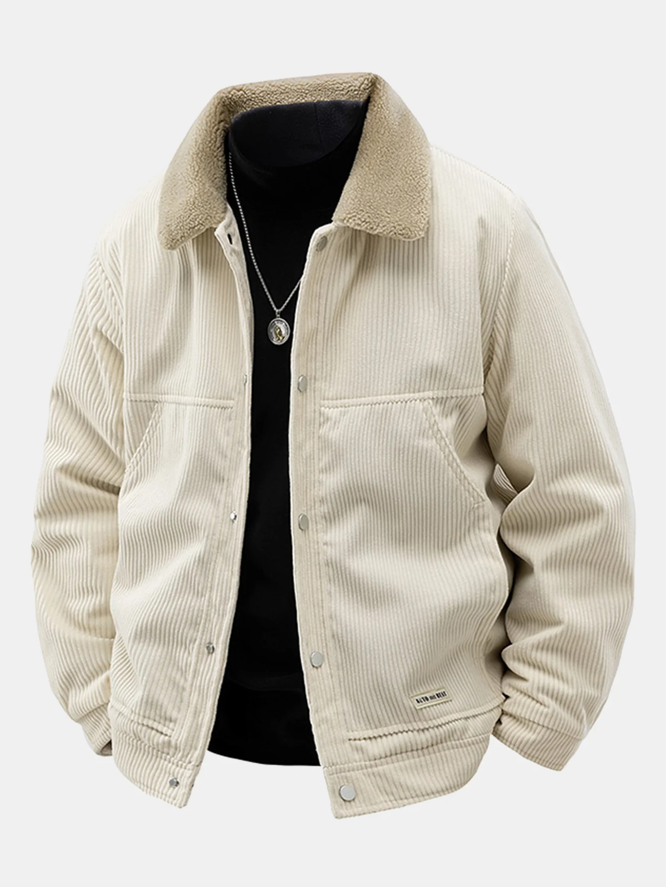 Cordjacke mit Knöpfen und Teddyfutter - Image 2