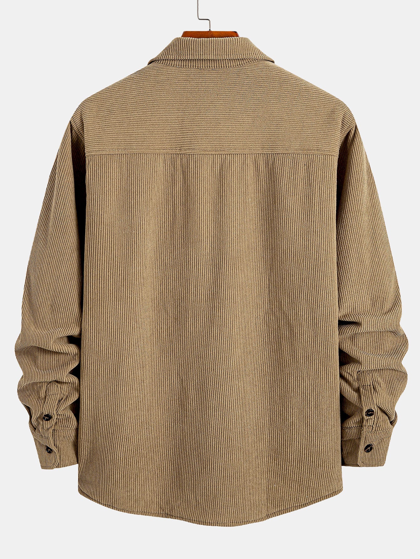 Teddy Lined Corduroy Button Up Overshirt - Image 2