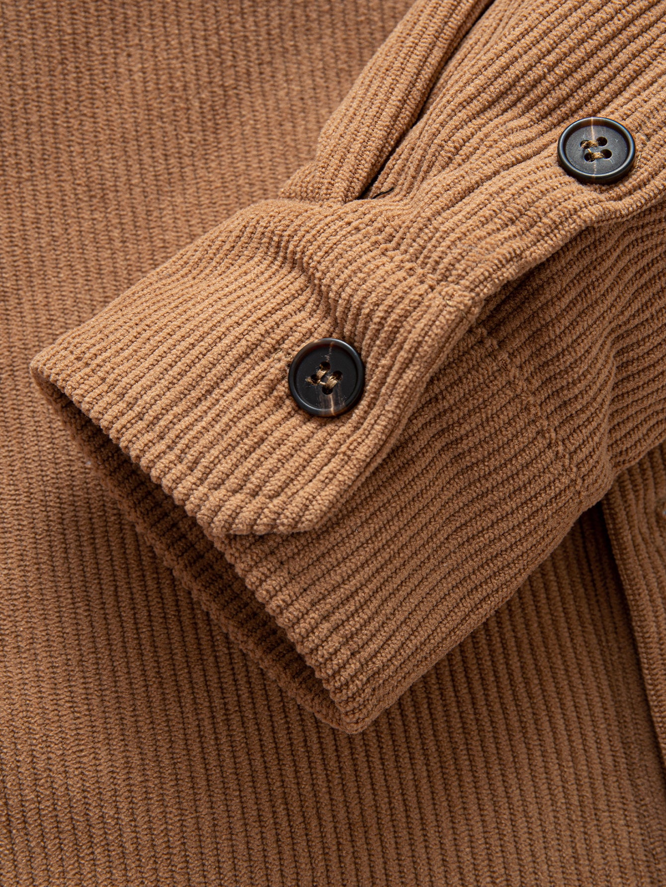 Teddy Lined Corduroy Button Up Overshirt - Image 9