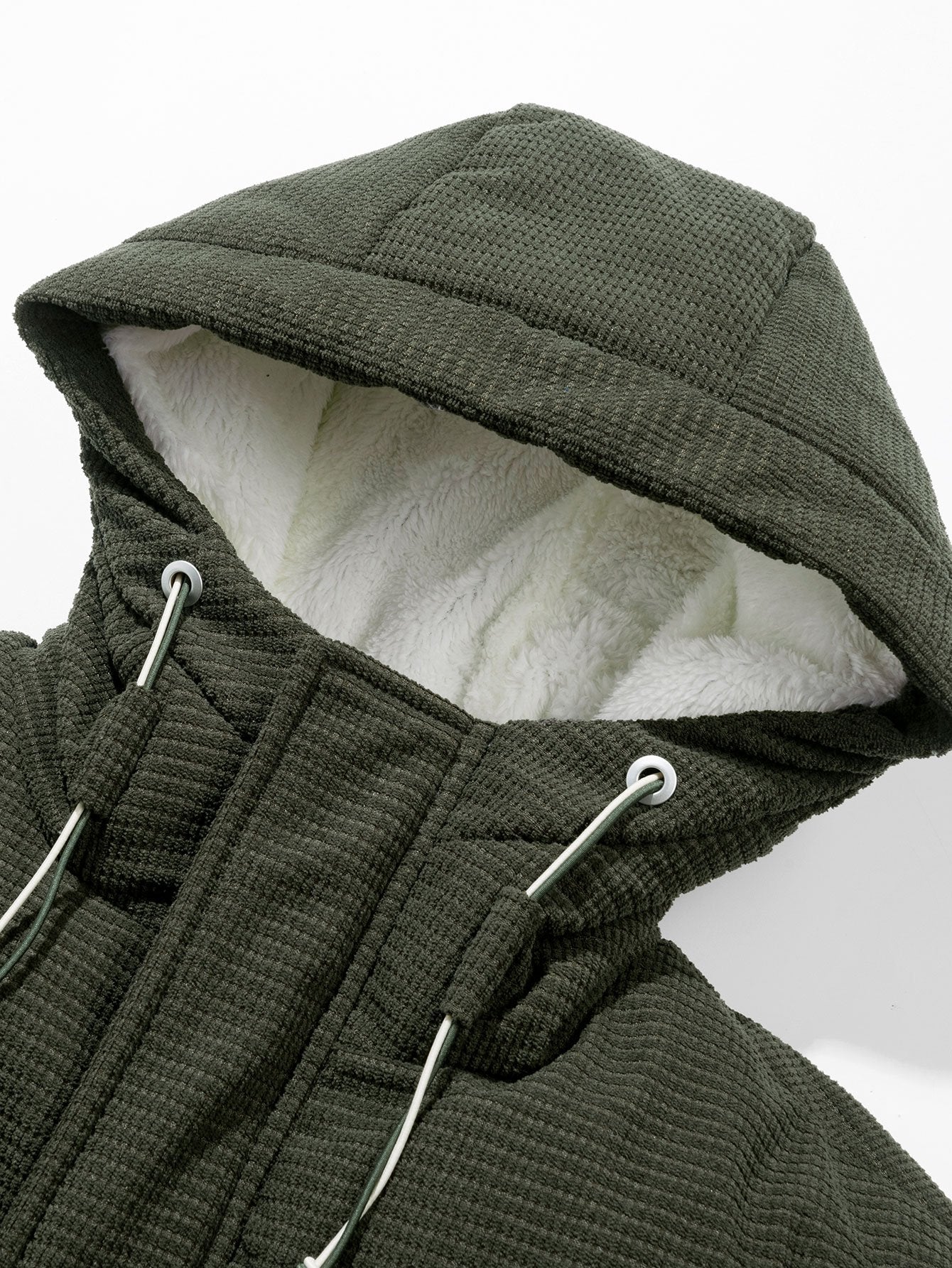 Teddygefütterte Corduroy Kapuzen-Pufferjacke - Image 6