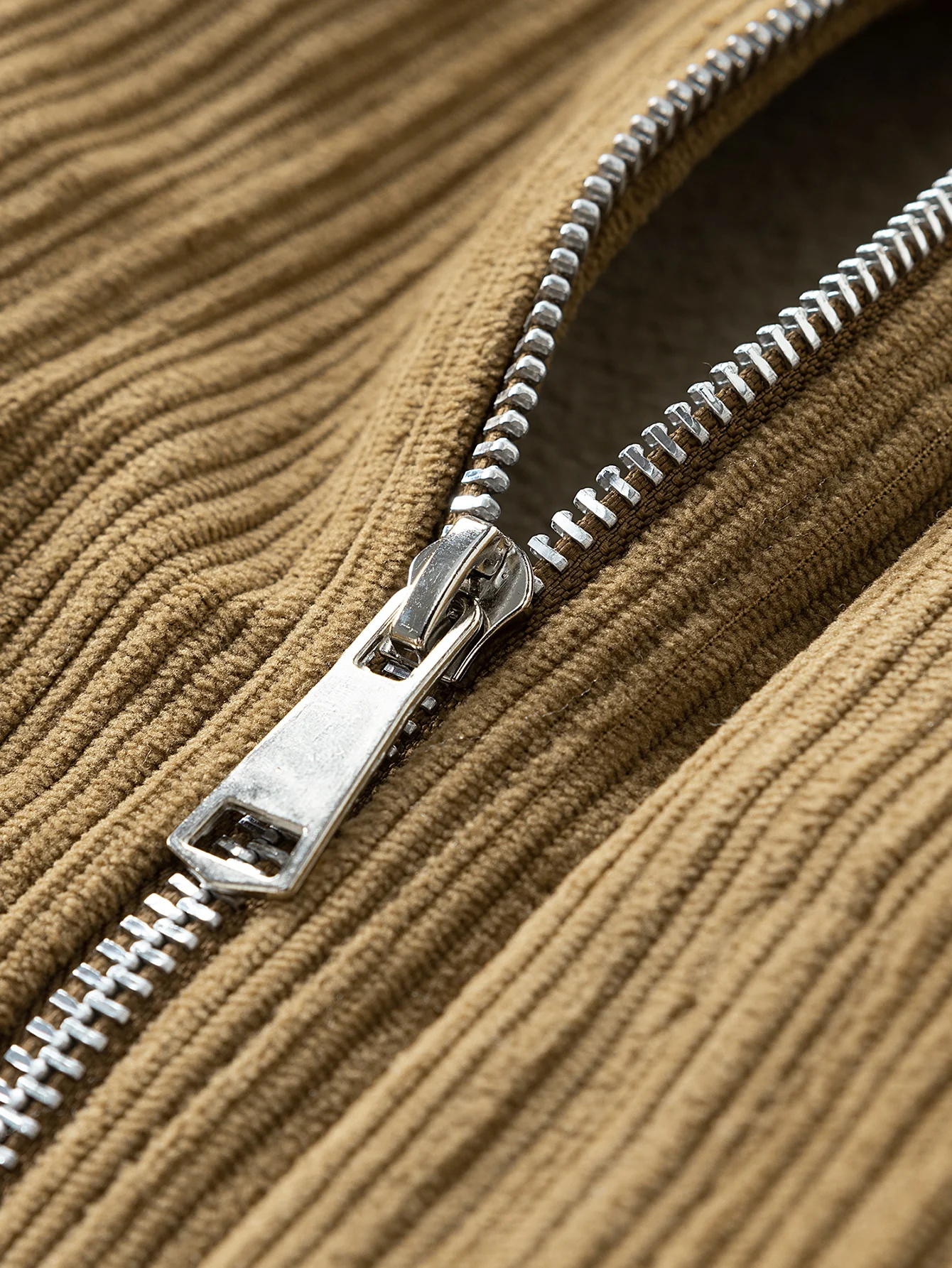 Teddy Lined Corduroy Zipper Jacket - Image 11