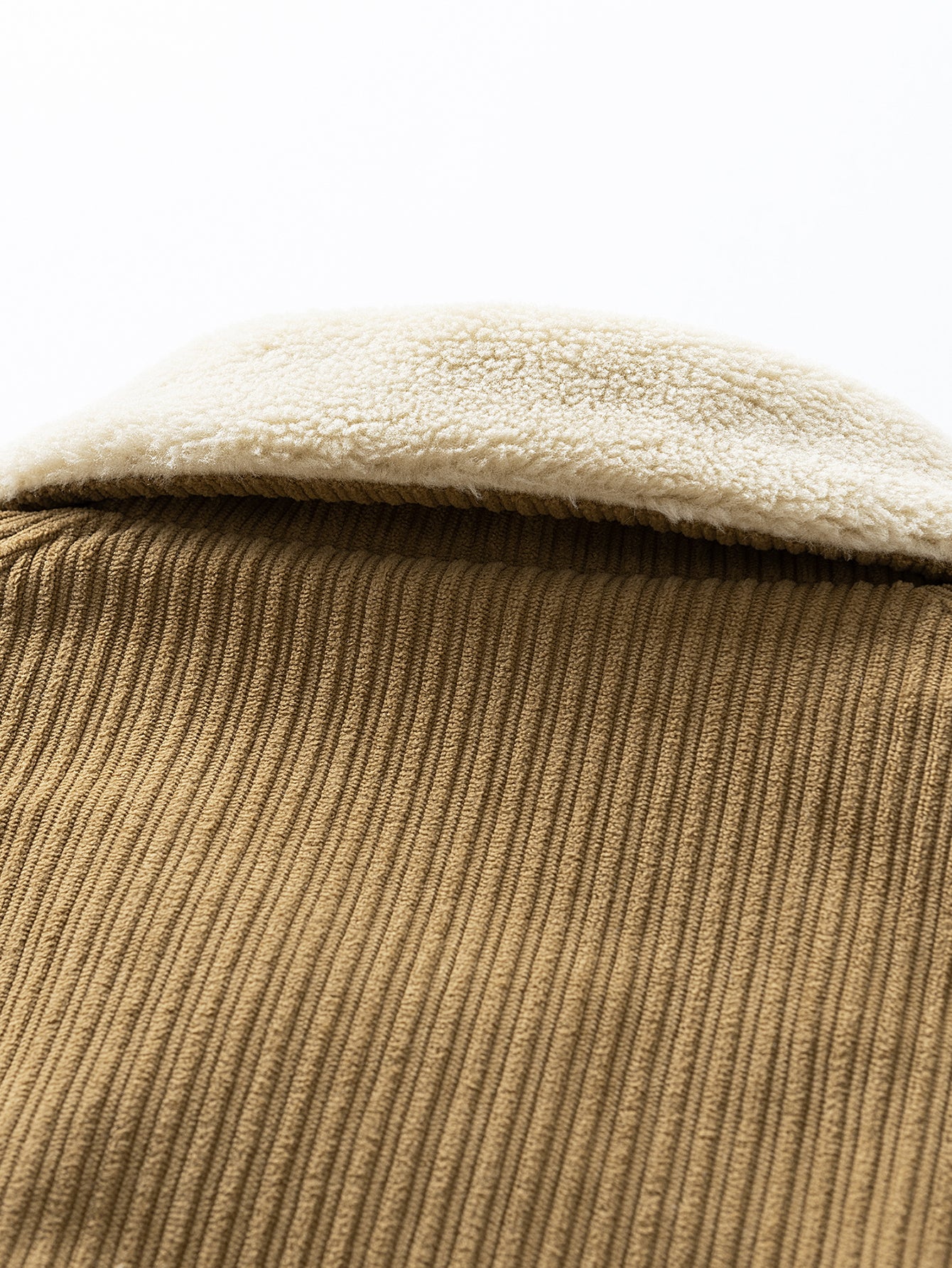 Teddy Lined Corduroy Zipper Jacket - Image 15