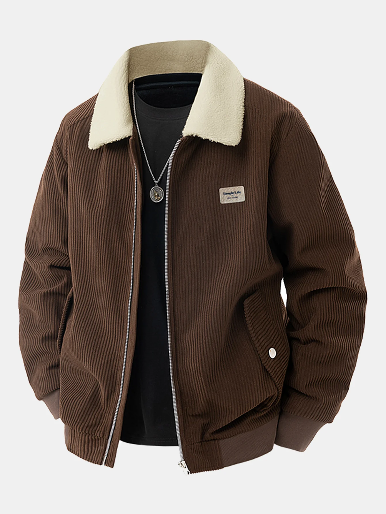 Teddygefütterte Cordjacke mit Reißverschluss - Image 2