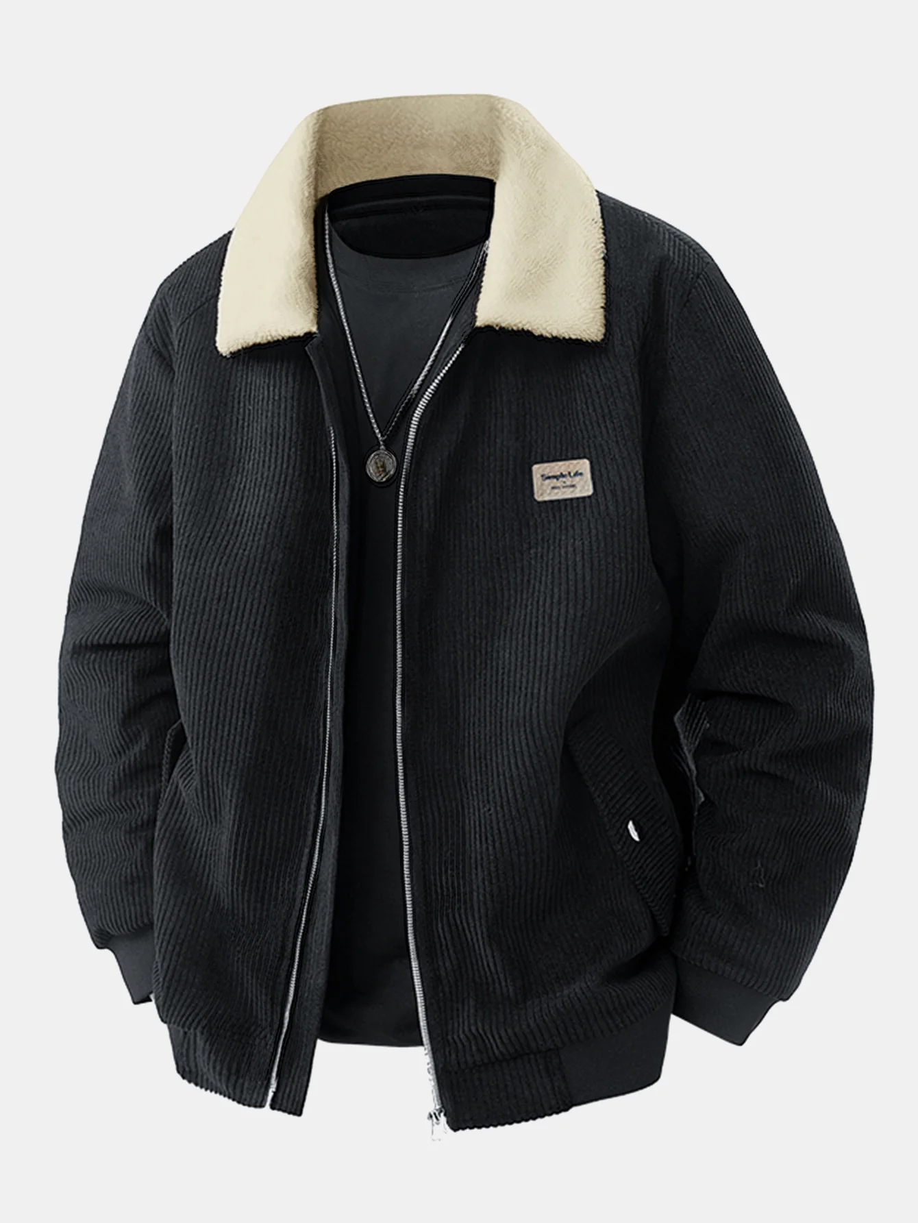 Teddygefütterte Cordjacke mit Reißverschluss - Image 6