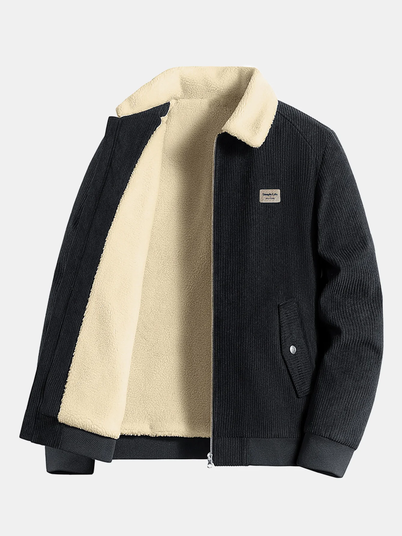 Teddygefütterte Cordjacke mit Reißverschluss - Image 7