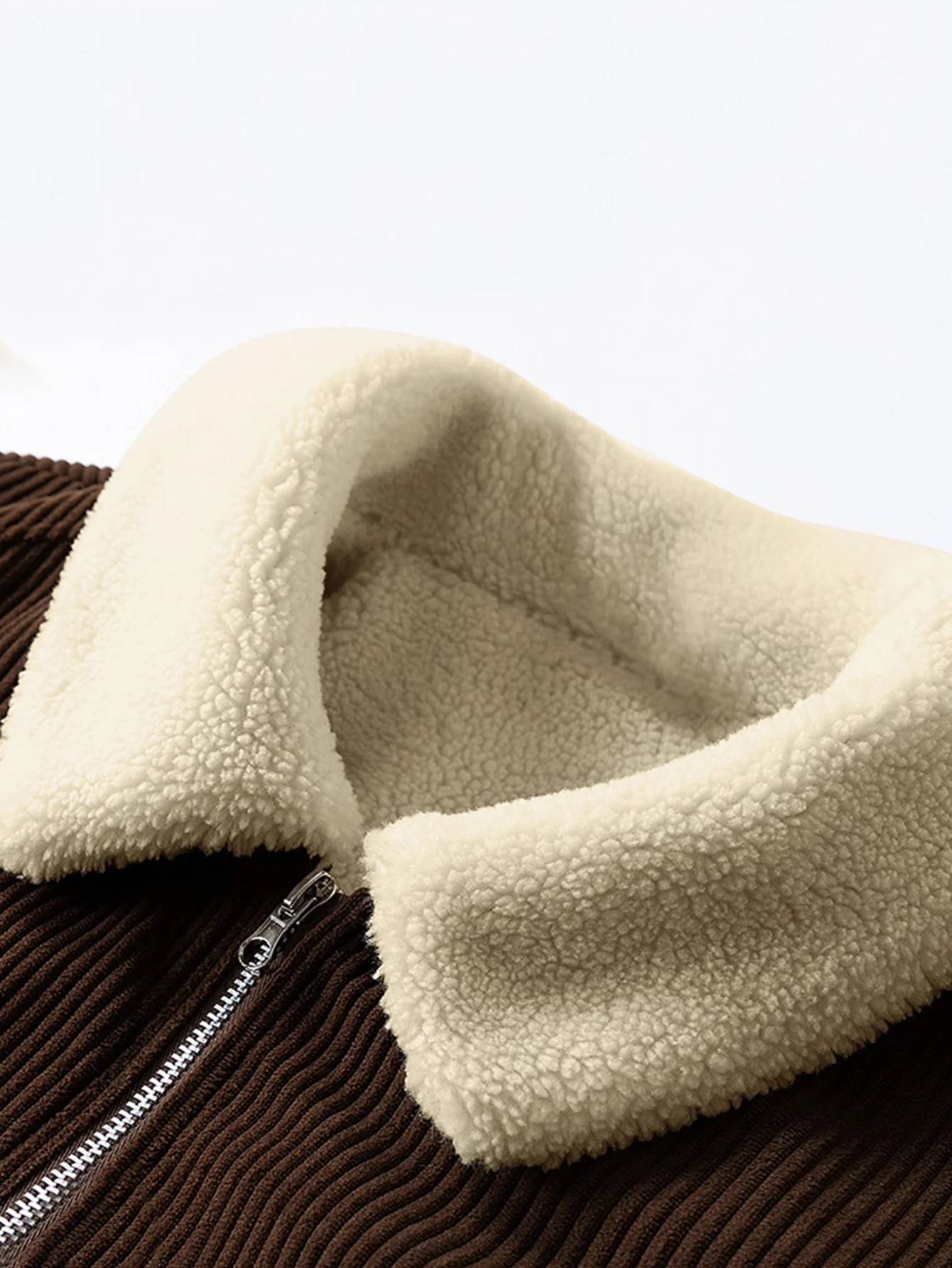 Teddygefütterte Cordjacke mit Reißverschluss - Image 9