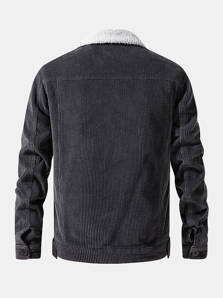 Teddygefütterte Baumwollcordjacke - Image 5