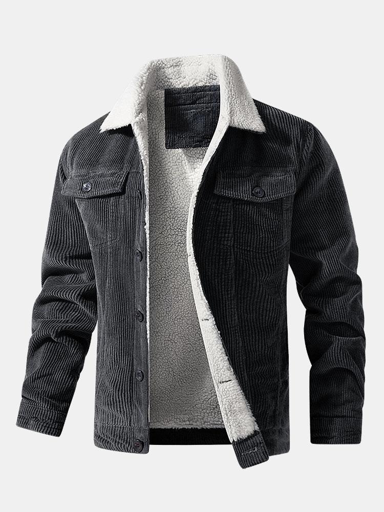 Teddygefütterte Baumwollcordjacke - Image 6