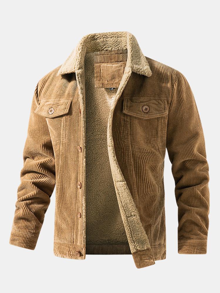 Teddygefütterte Baumwollcordjacke - Image 7