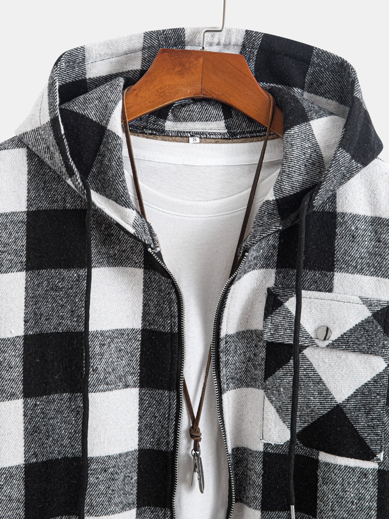 Teddygefüttertes Flanell-Karobluse mit Kapuze - Image 3