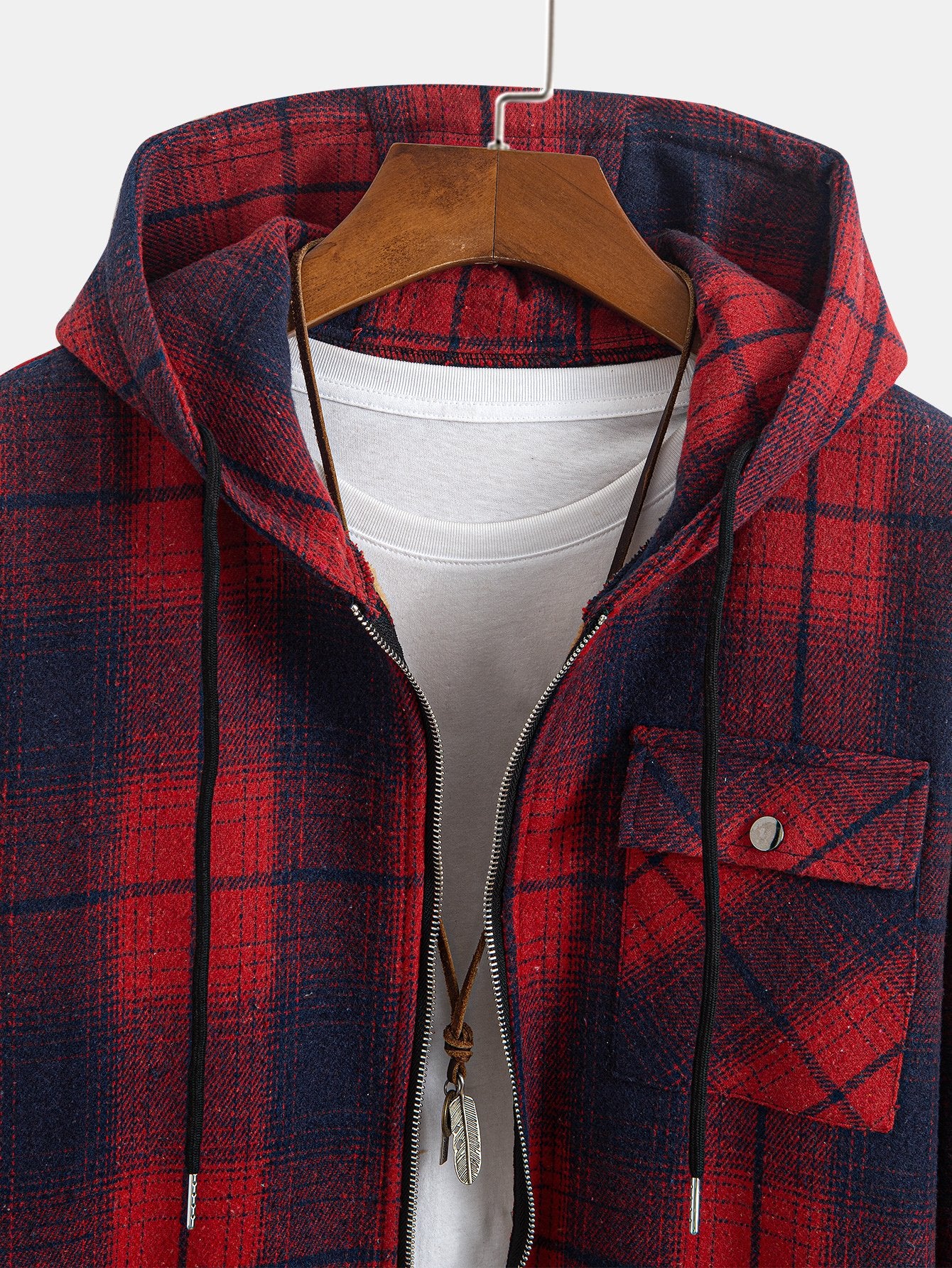 Teddygefüttertes Flanell-Karobluse mit Kapuze - Image 3
