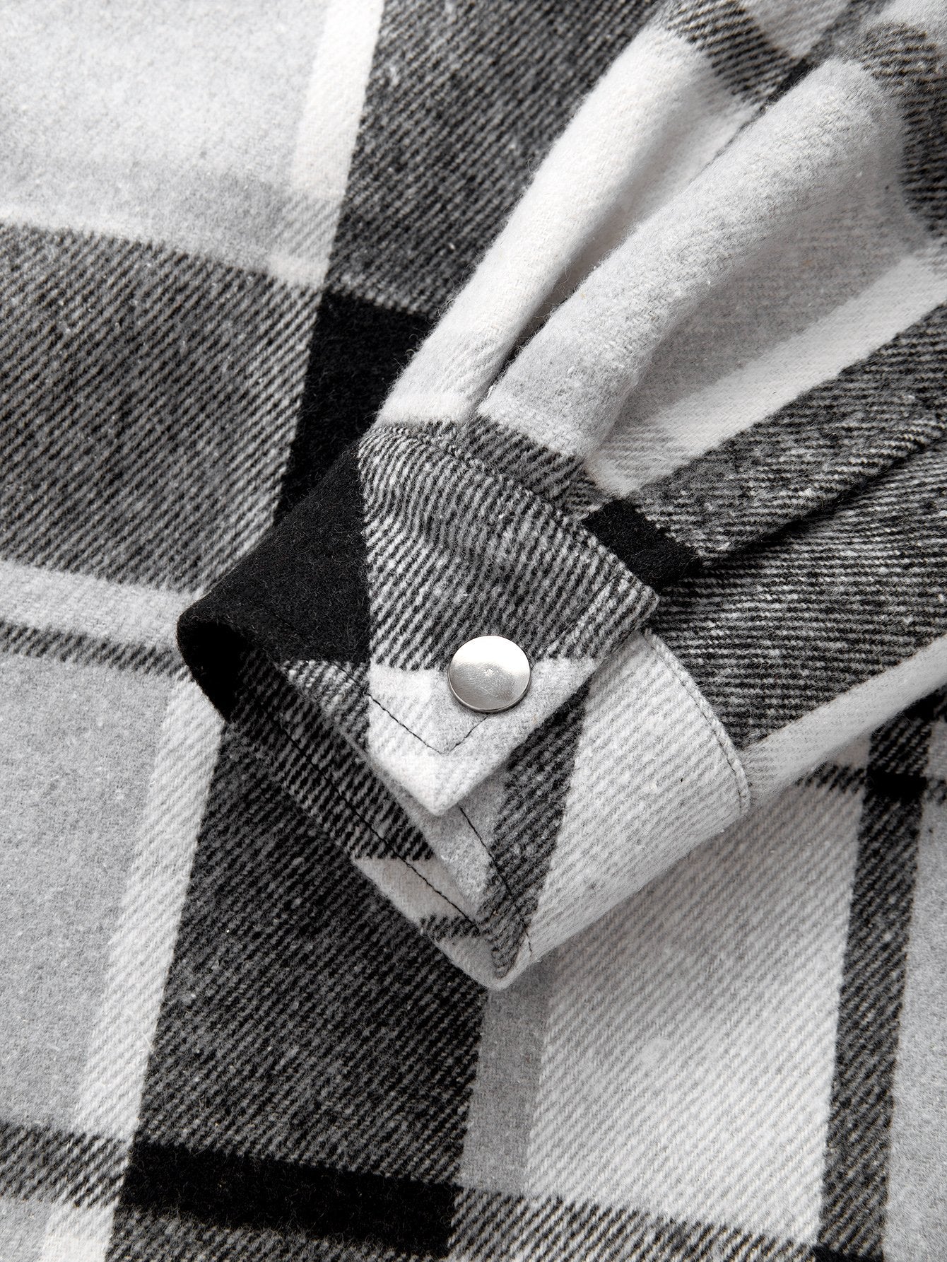 Teddygefüttertes Flanell-Karobluse mit Kapuze - Image 4