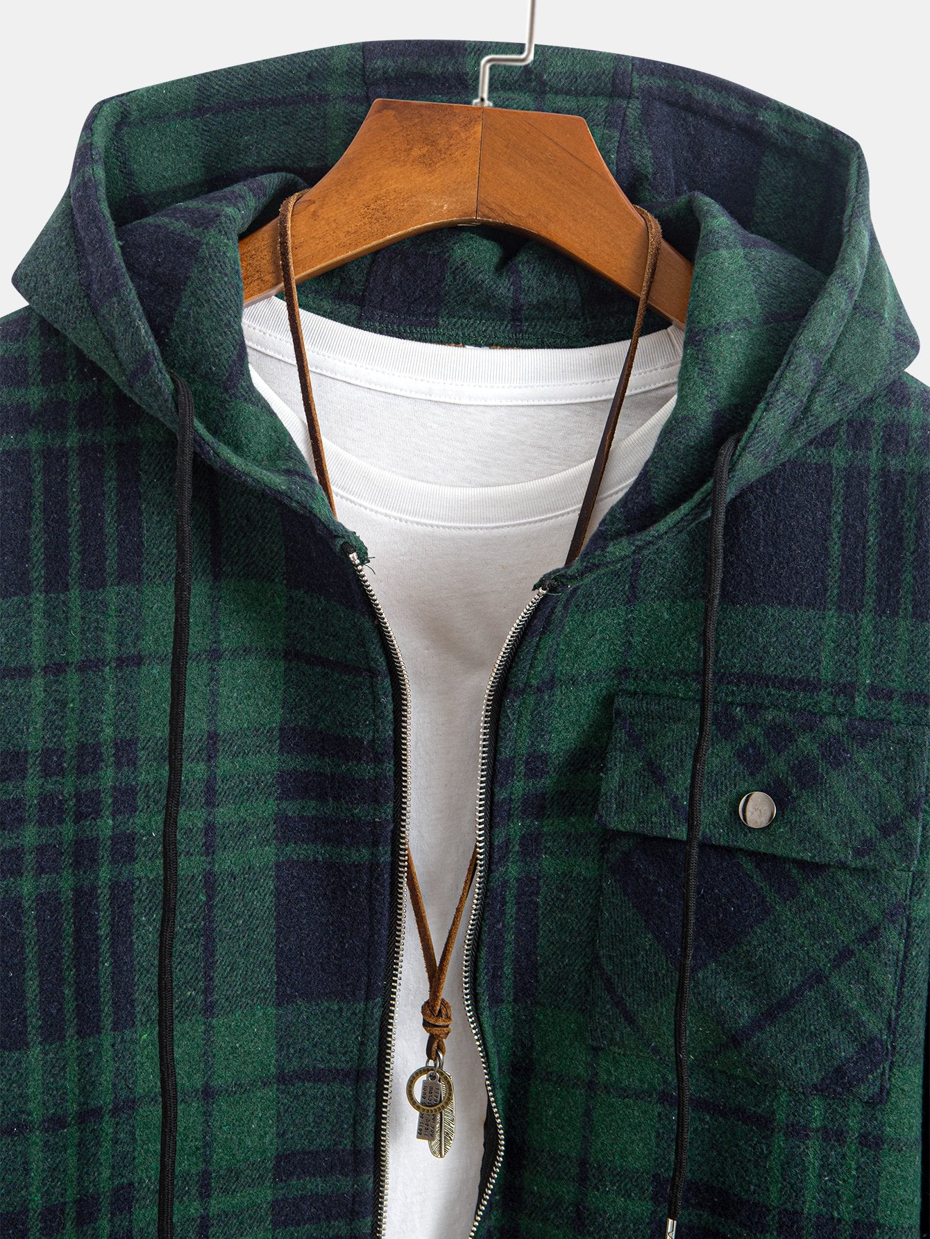 Teddygefüttertes Flanell-Karobluse mit Kapuze - Image 3