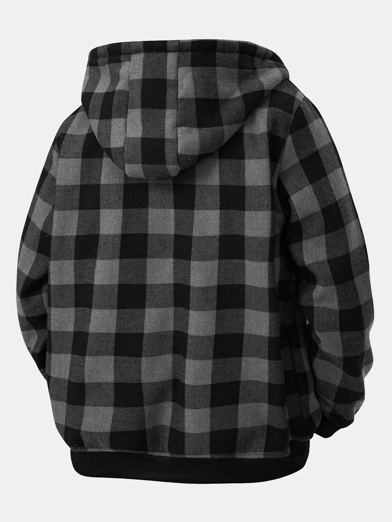 Teddygefütterter Flanell-Karo-Hoodie - Image 2