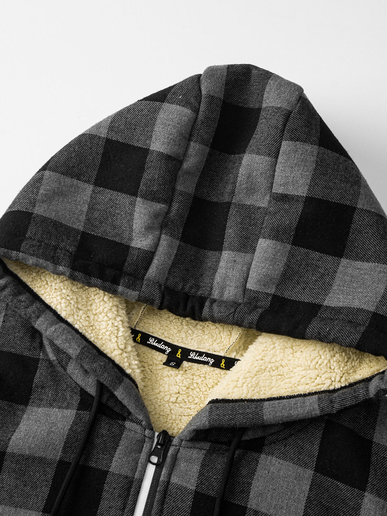 Teddygefütterter Flanell-Karo-Hoodie - Image 4