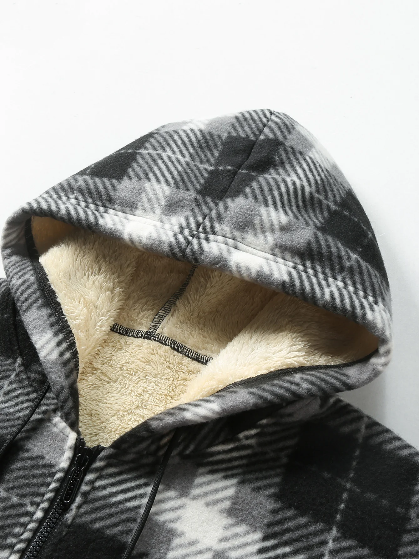 Teddygefütterter Flanell-Reißverschluss-Kapuzenmantel - Image 12