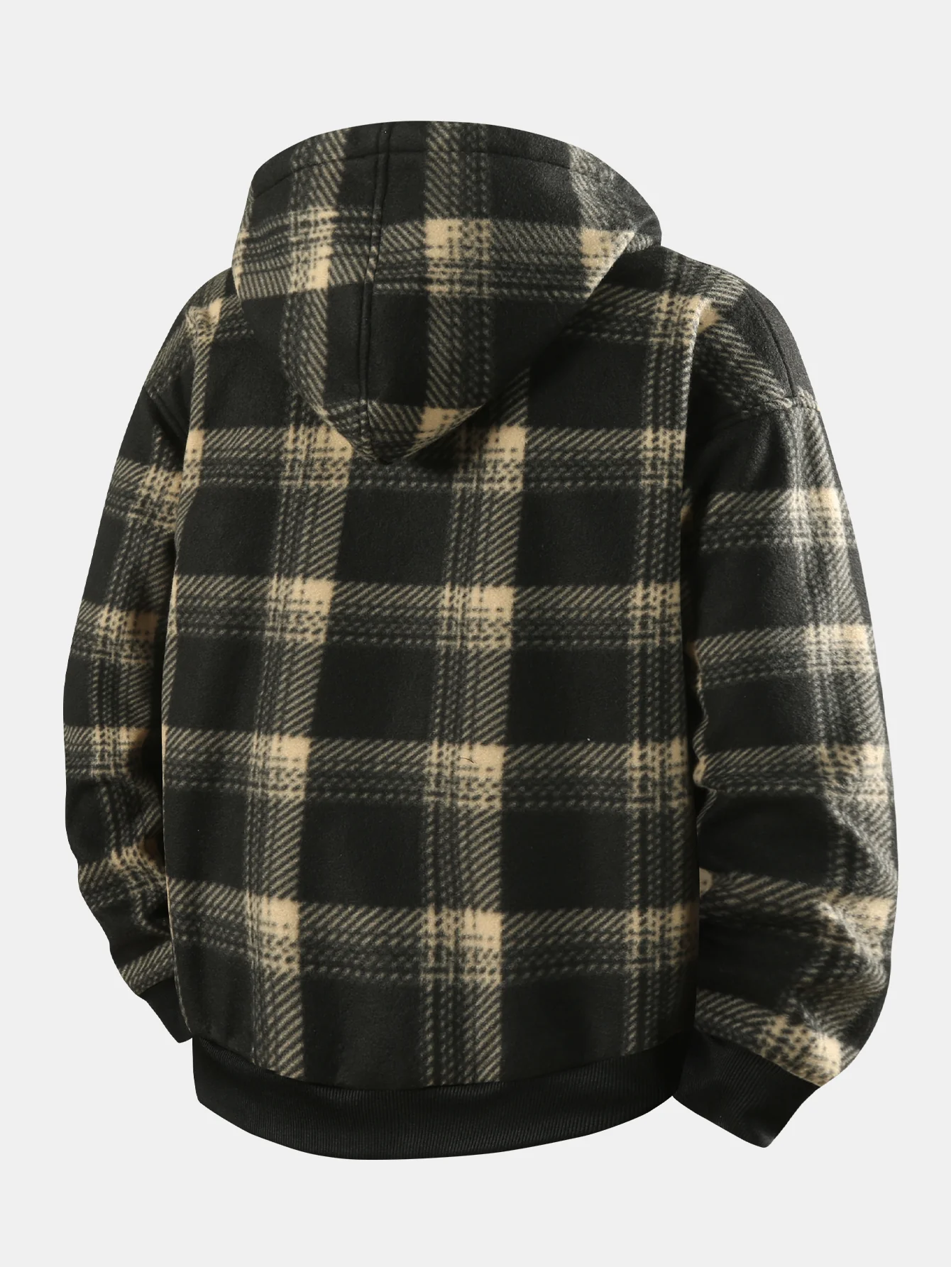 Teddygefütterter Flanell-Reißverschluss-Kapuzenmantel - Image 2