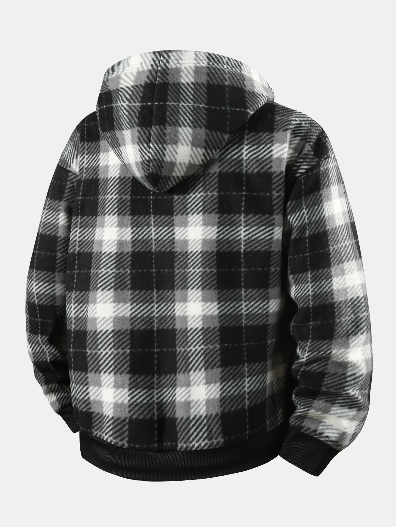 Teddygefütterter Flanell-Reißverschluss-Kapuzenmantel - Image 4