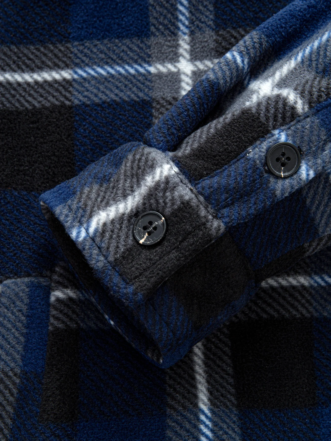 Teddy Lined Flannel Zip Up Plaid Hooded Shirt - Image 5