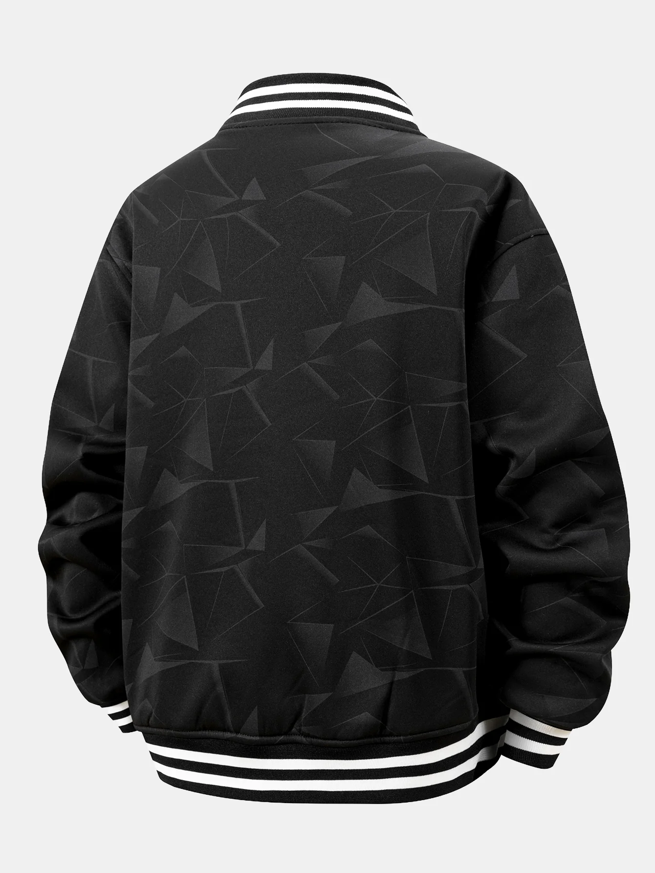Teddy gefütterte Baseballjacke mit geometrischem Muster - Image 2
