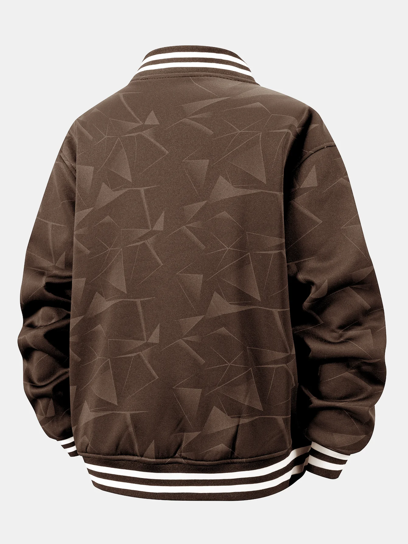 Teddy gefütterte Baseballjacke mit geometrischem Muster - Image 6