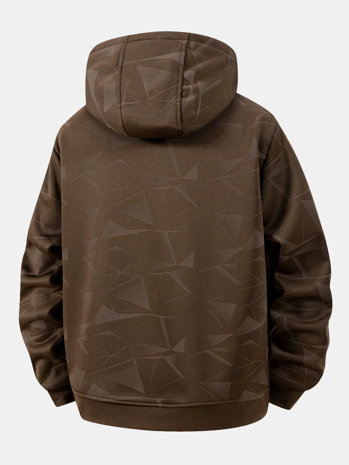 Teddy gefütterter Kapuzenpullover mit geometrischem Muster und Reißverschluss - Image 2