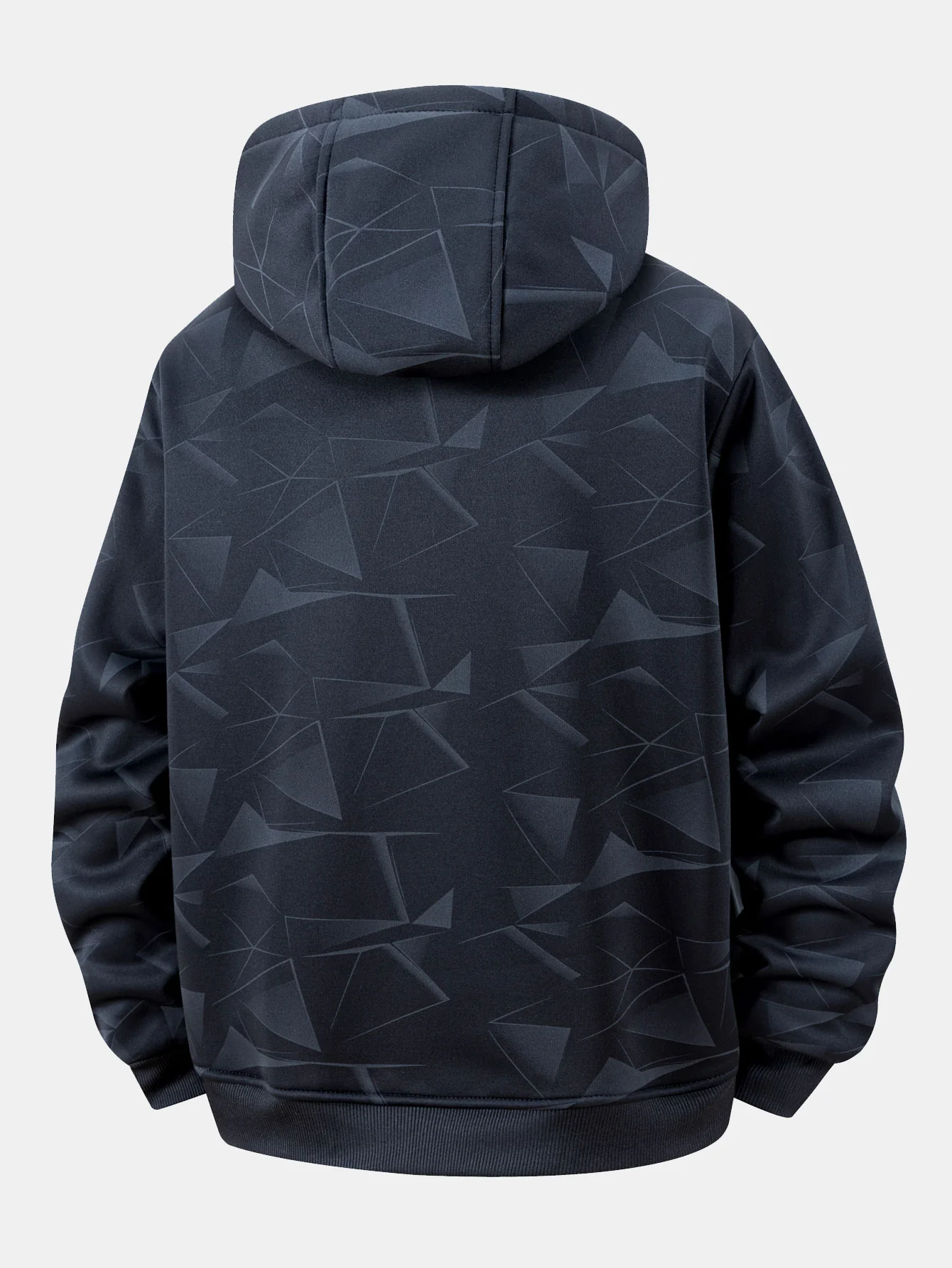Teddy gefütterter Kapuzenpullover mit geometrischem Muster und Reißverschluss - Image 4