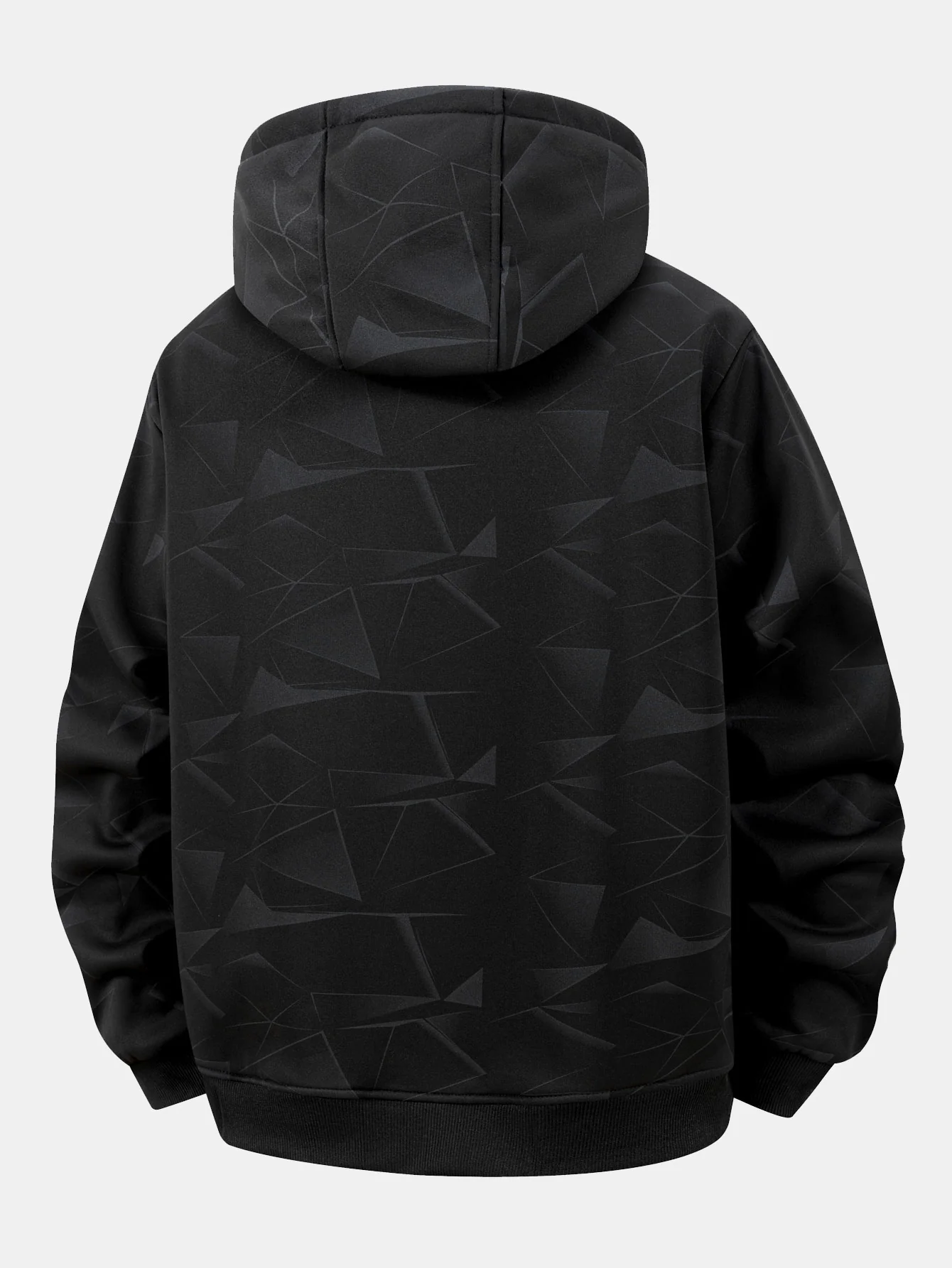 Teddy gefütterter Kapuzenpullover mit geometrischem Muster und Reißverschluss - Image 6