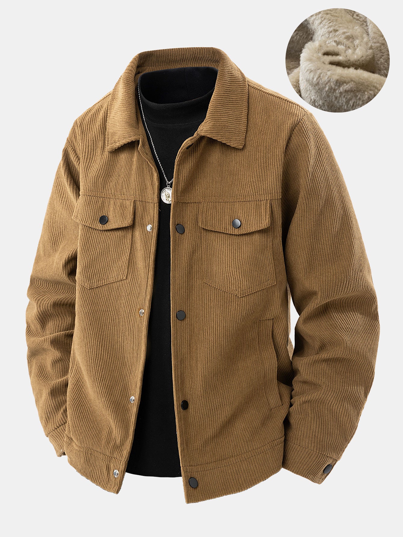 Teddy Lined Pocket Corduroy Jacket - Image 10