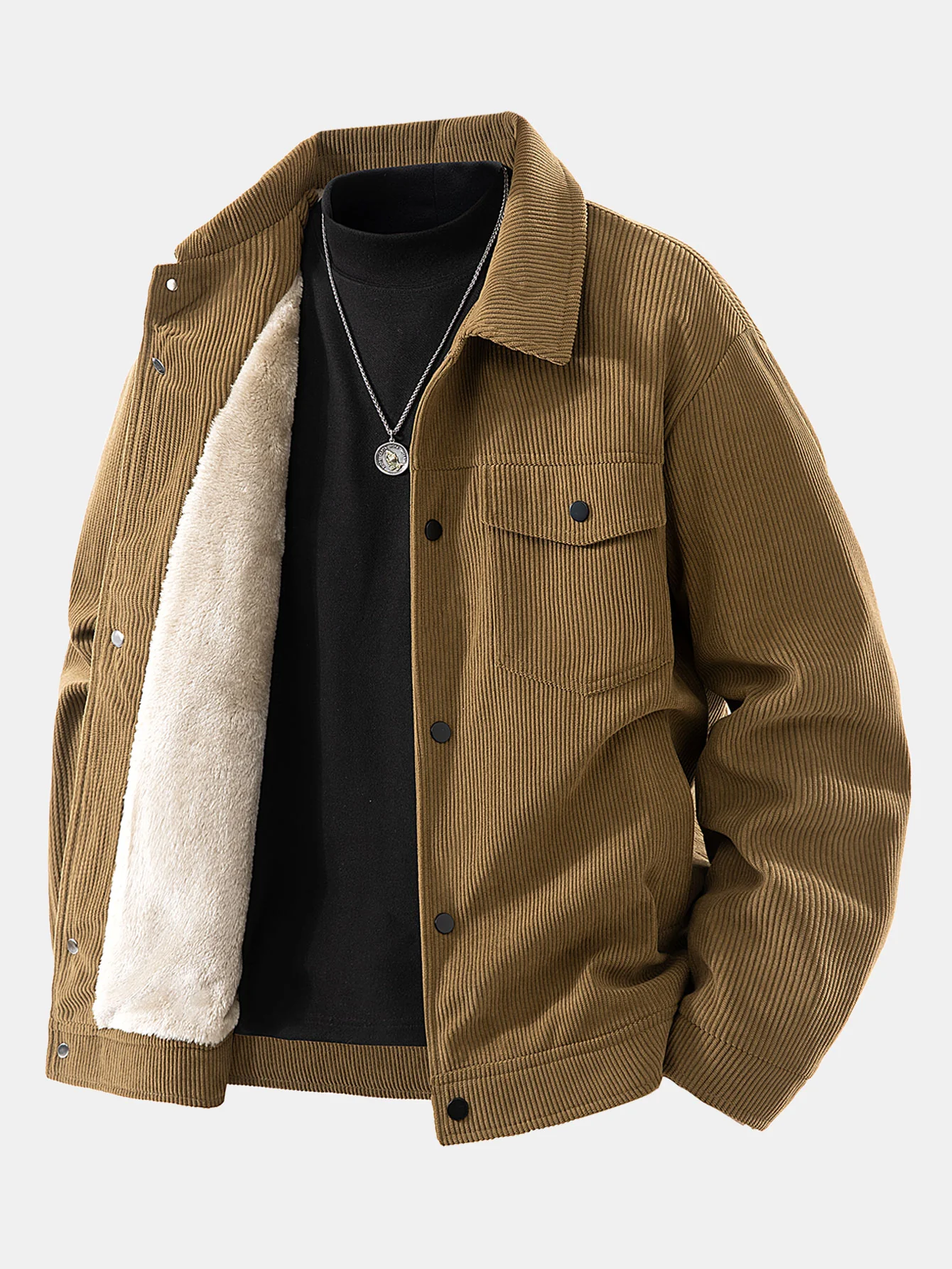 Teddy Lined Pocket Corduroy Jacket - Image 11