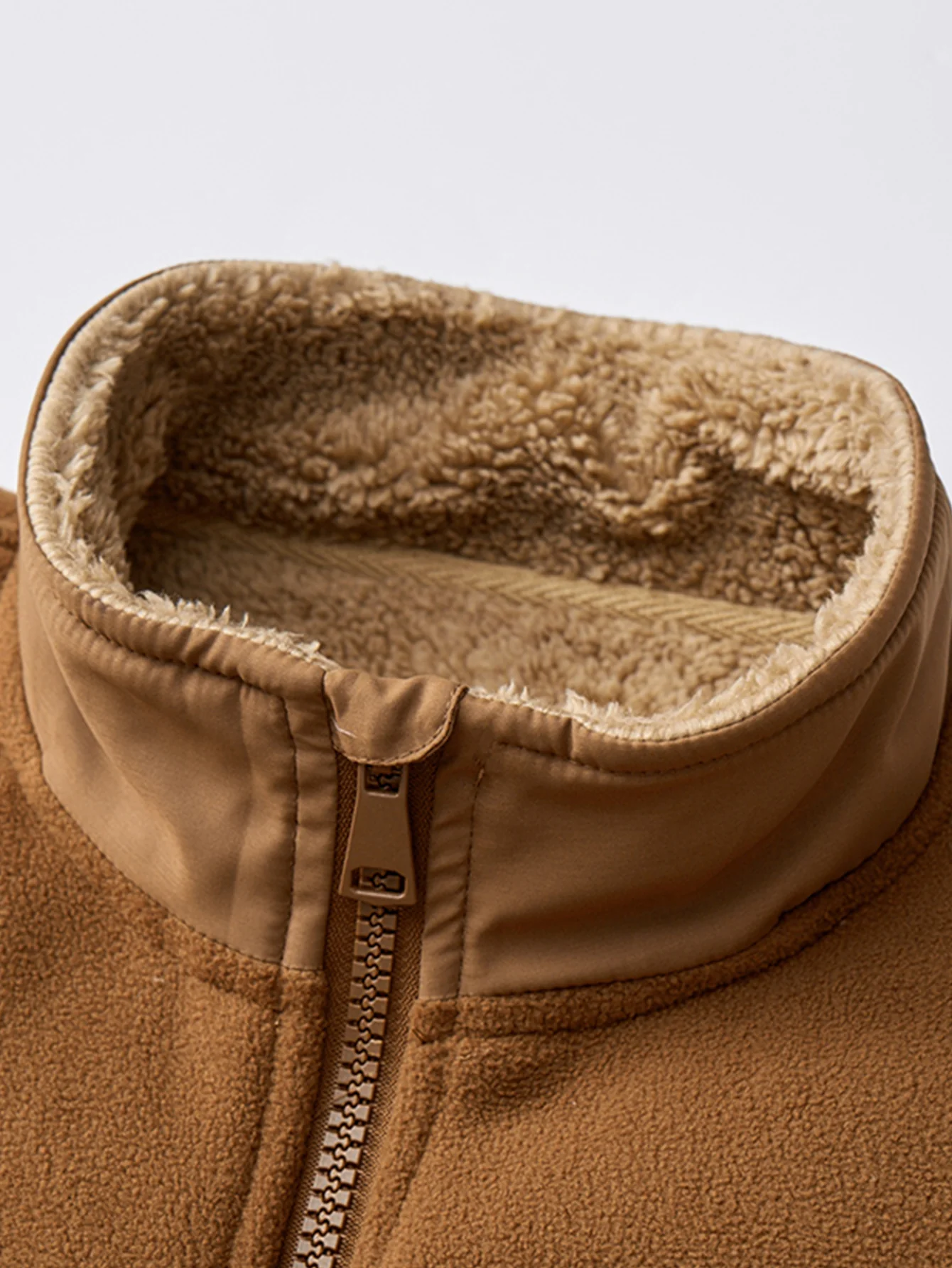 Teddygefütterte Polar-Fleece-Reißverschluss-Jacke mit Stehkragen - Image 6