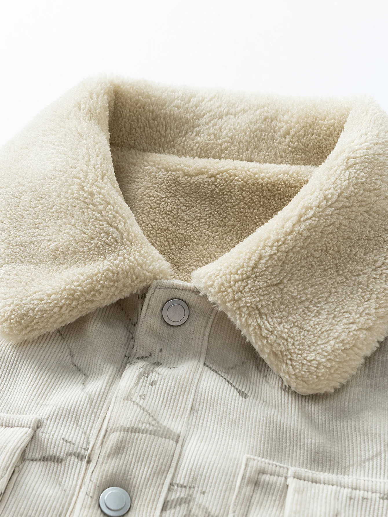 Teddy Lined Star Print Corduroy  Jacket - Image 11