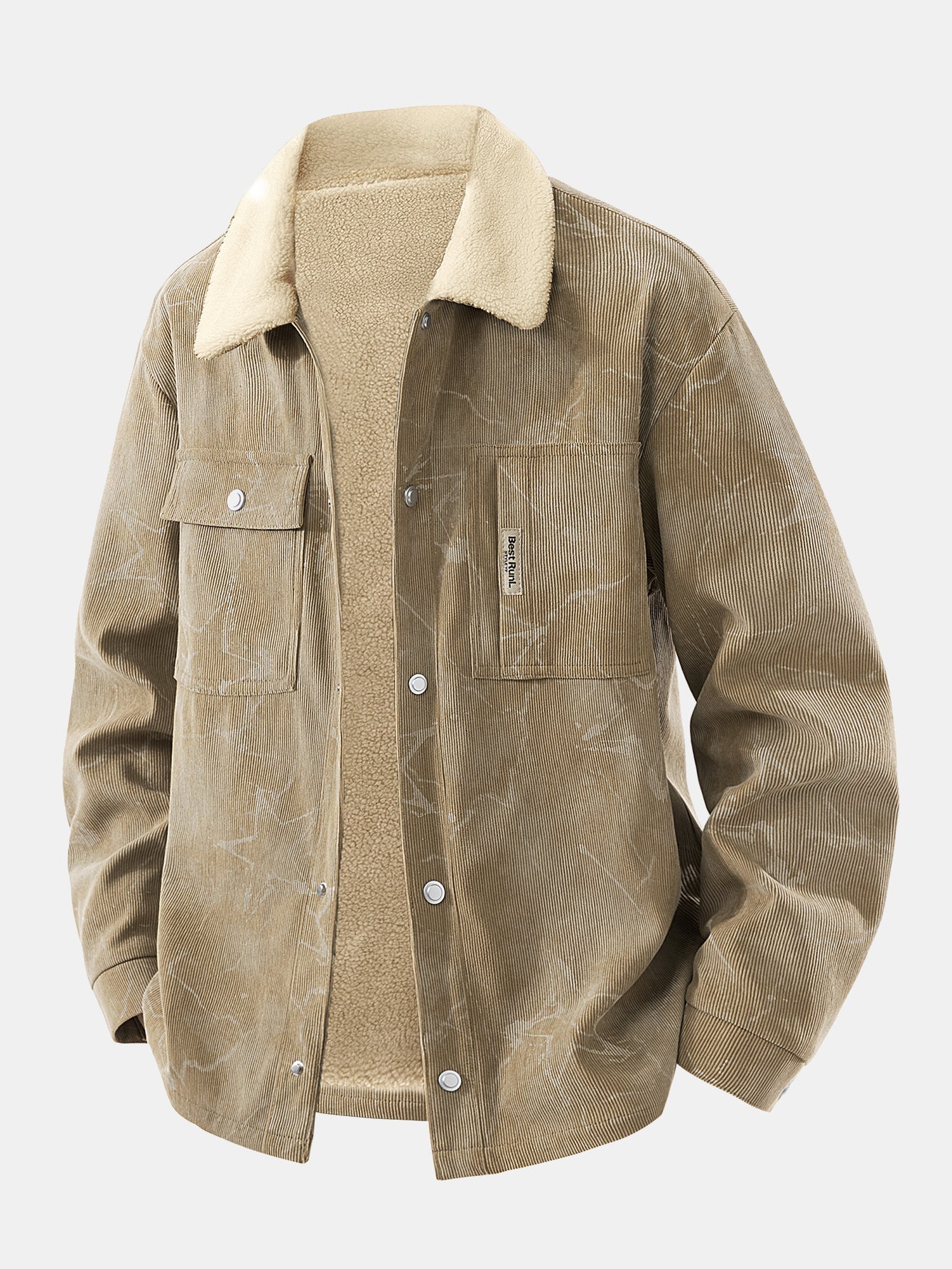 Teddy Lined Star Print Corduroy  Jacket - Image 5