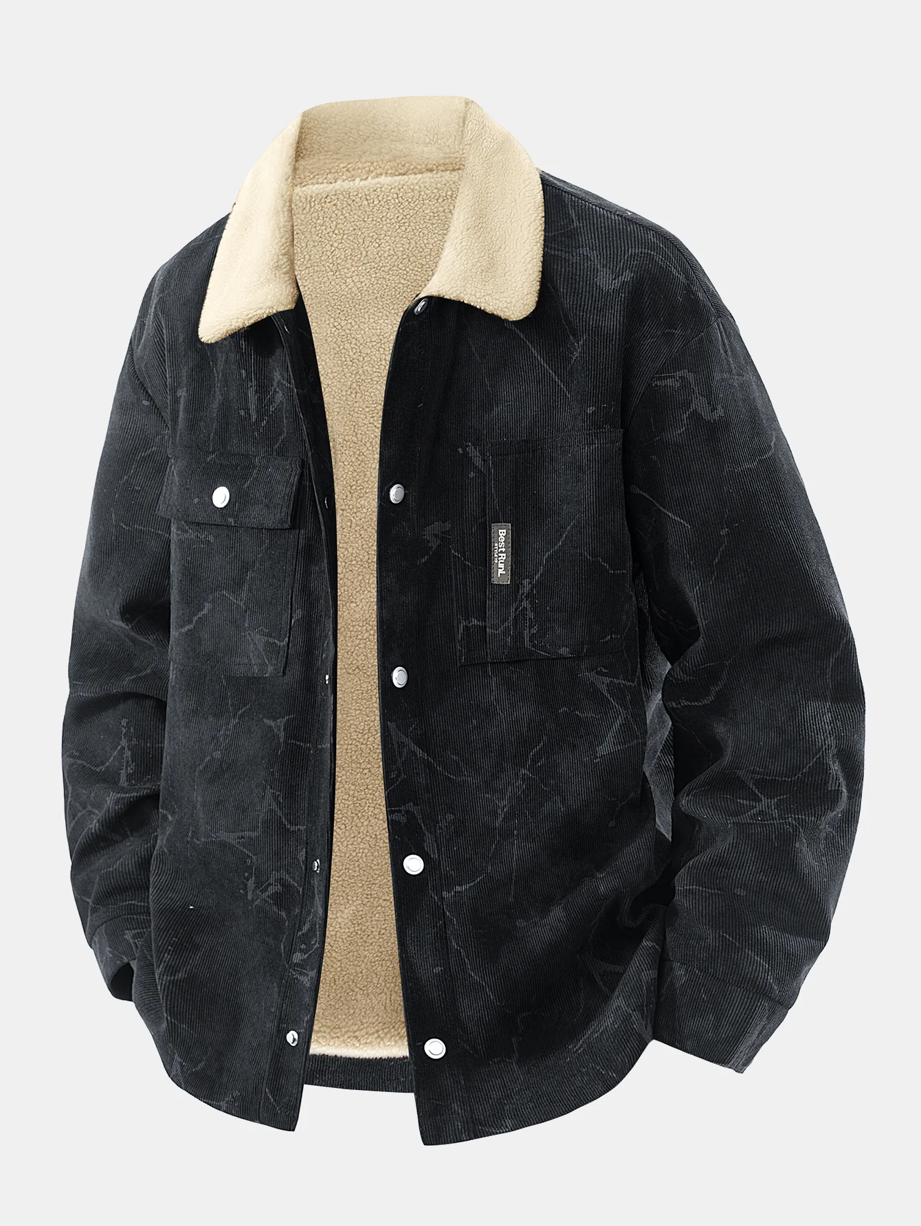 Teddy Lined Star Print Corduroy  Jacket - Image 9