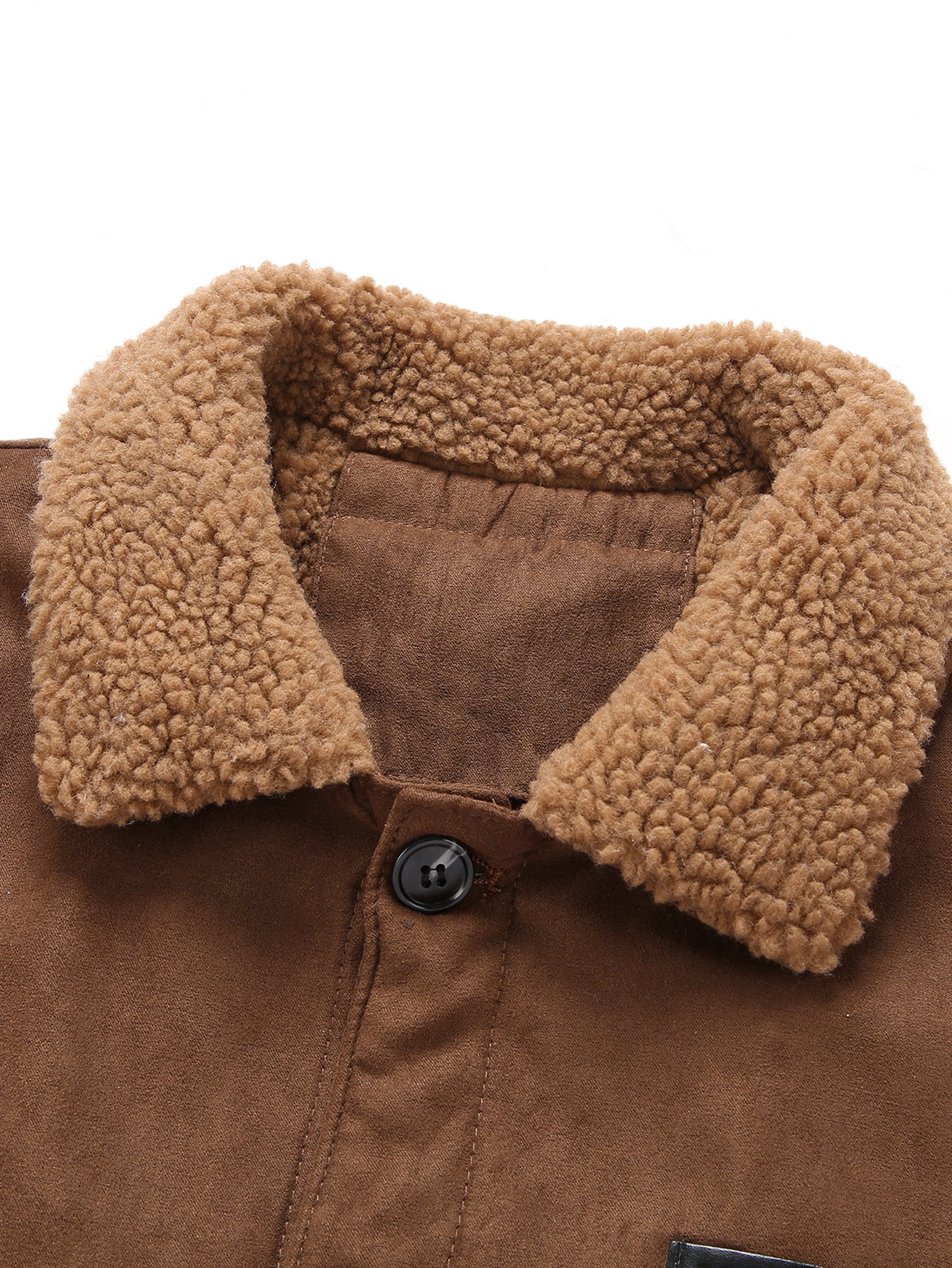 Wildlederjacke mit Teddyfutter und Taschen - Image 6